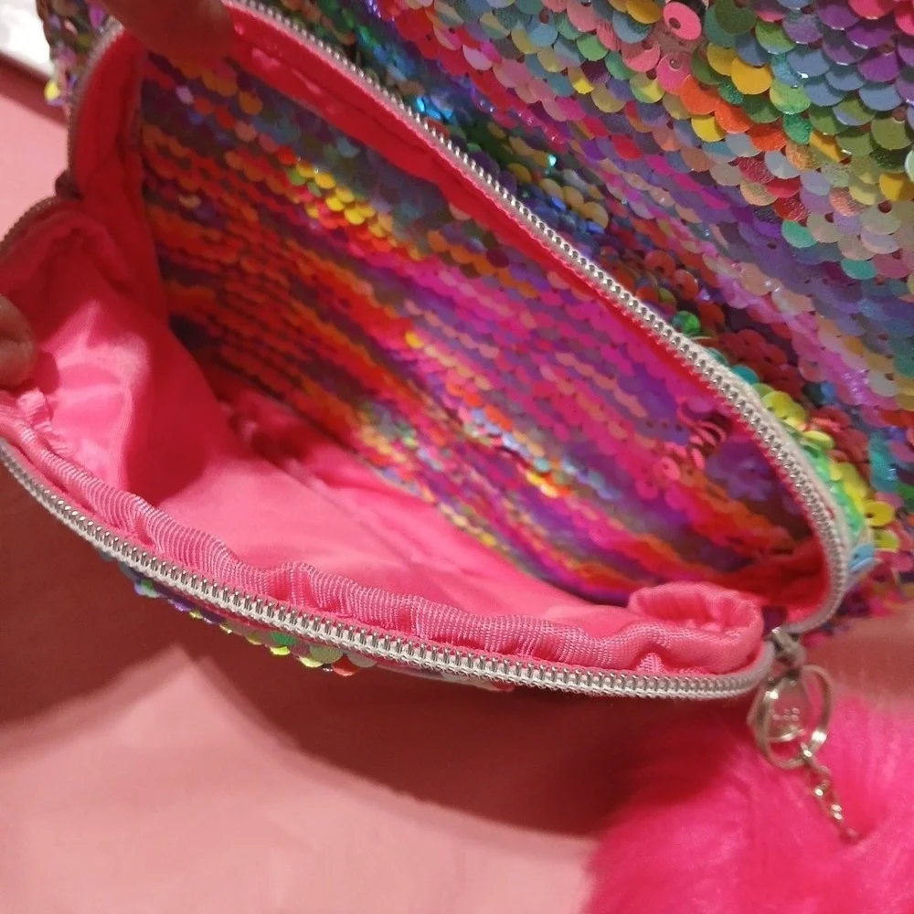 Justice Letter C Backpack Mermaid Flip Sequins Bright Pink Tagged 04/19